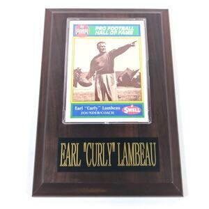 Earl Curly Lambeau 1990 Swell Pro Football Hall of Fame Card Wood Plaque Packers
